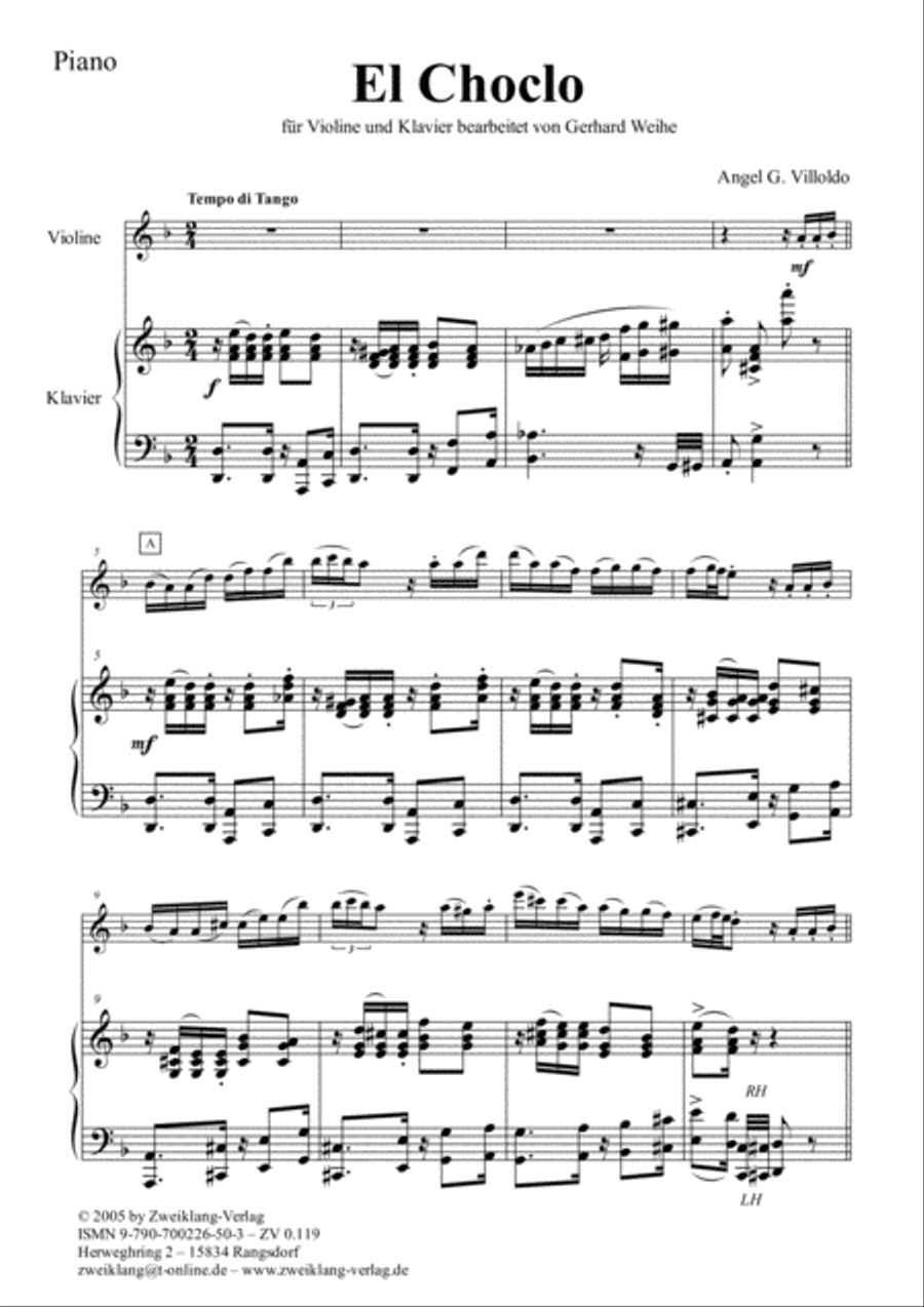 El choclo Violin Solo scores gallery preview page 5
