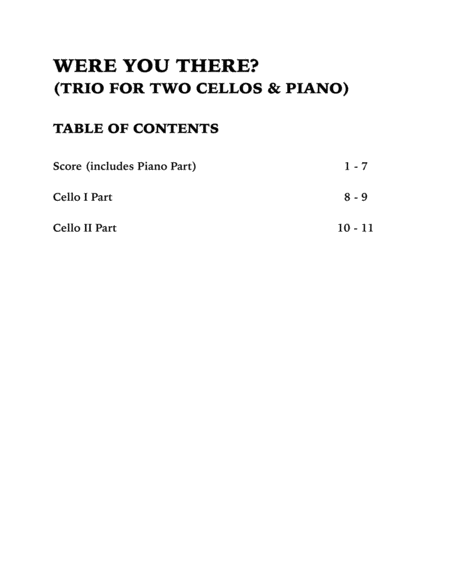 Were You There (Trio for Two Cellos and Piano) image number null
