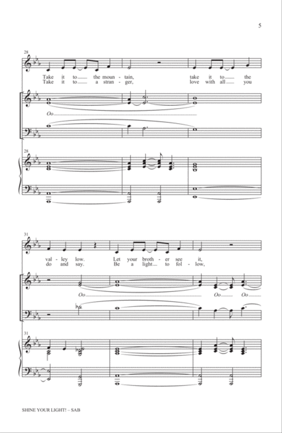 Shine Your Light! Shine Your Light! 3-Part scores gallery preview page 4