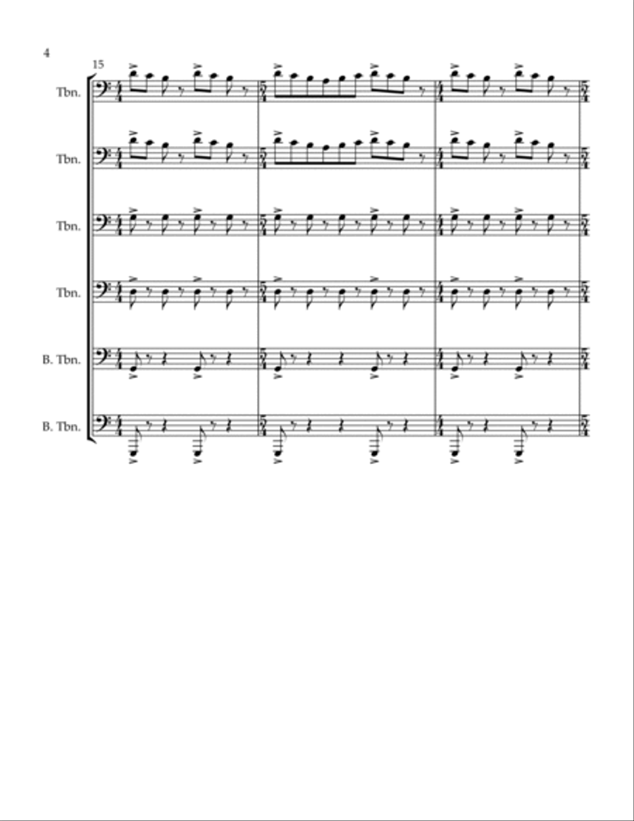 Godzilla (main Theme) Trombone scores gallery preview page 4