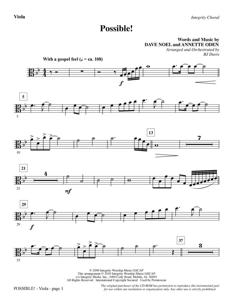 Possible! - Viola Possible! - Viola Choir scores gallery preview page 1