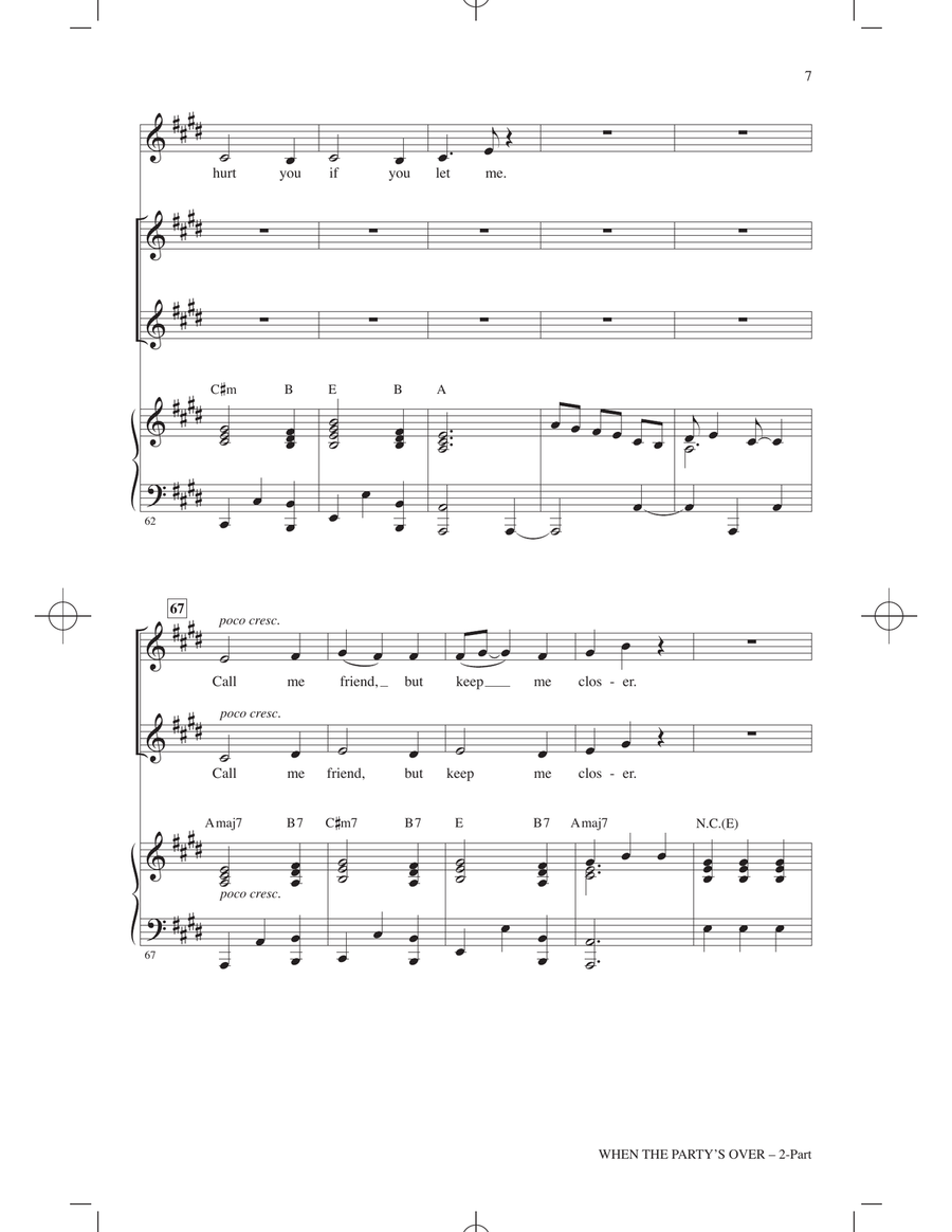when the party's over (arr. Mac Huff) 2-Part scores gallery preview page 6