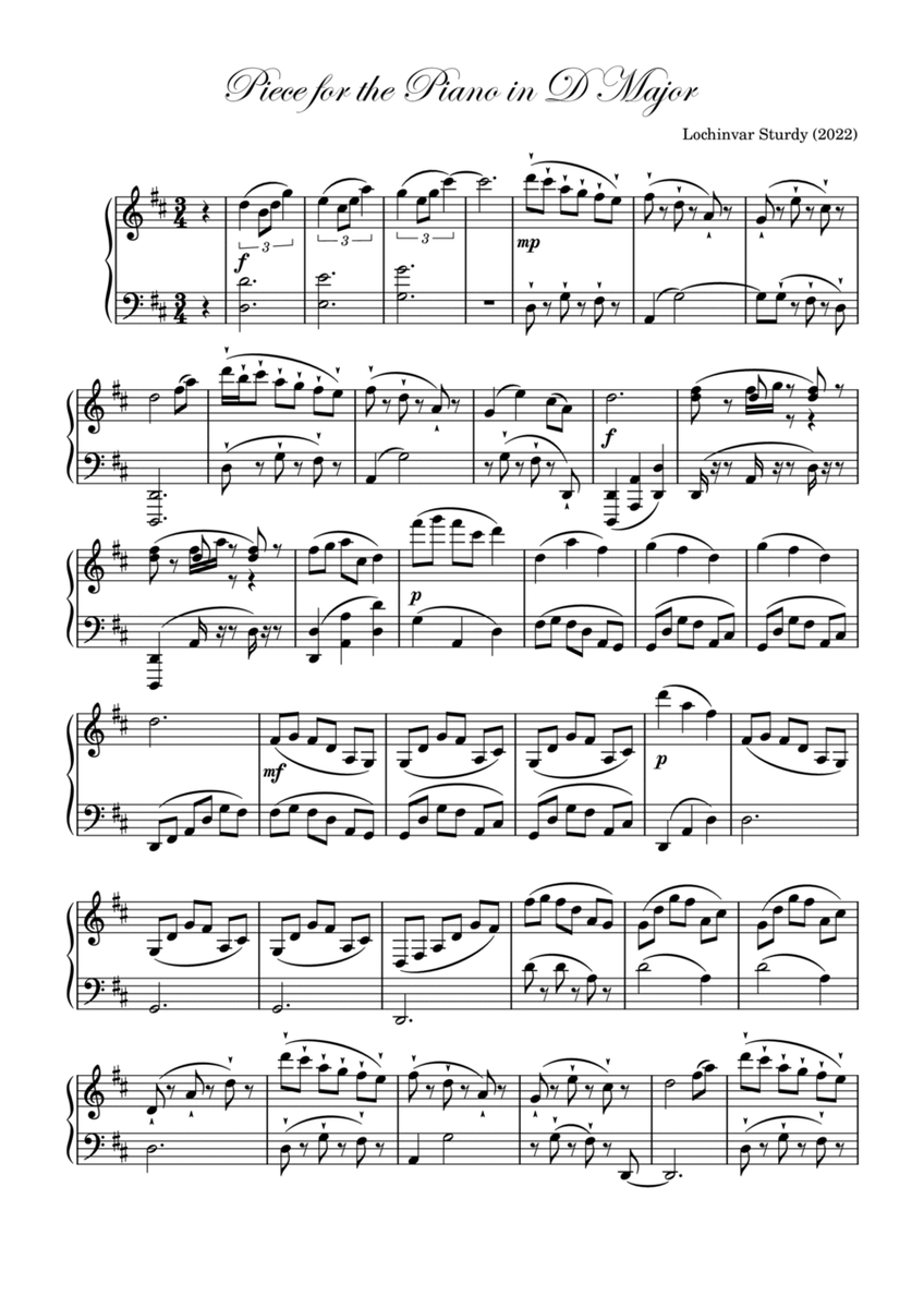 Piece for the Piano in D Major image number null