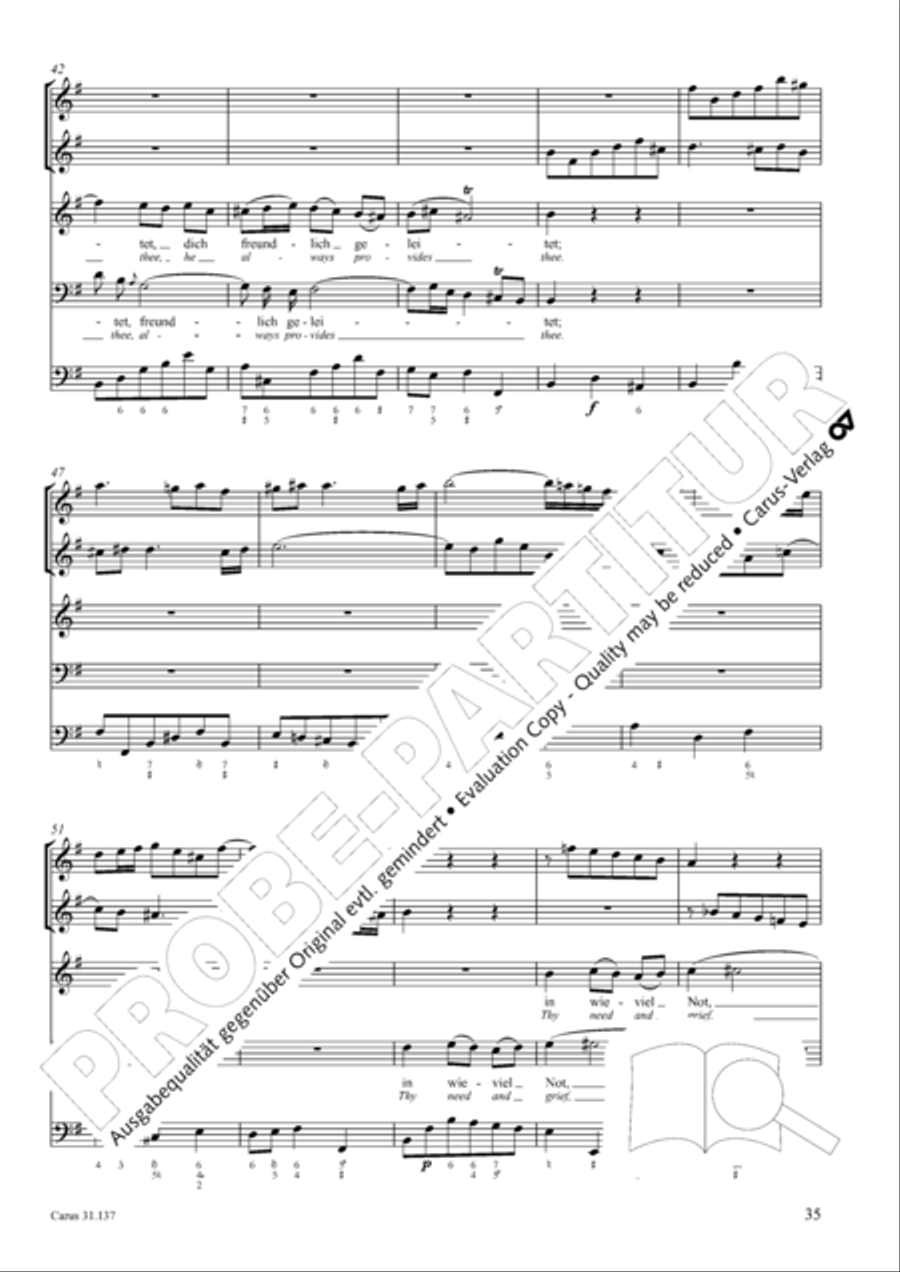 Praise ye, Almighty God, King and our ruler exalted (Lobe den Herren, den machtigen Konig der Ehren) ATB scores gallery preview page 36