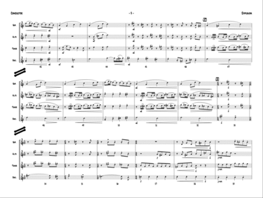 Diffusion for Sax Quartet: Score Saxophone Quartet scores gallery preview page 5