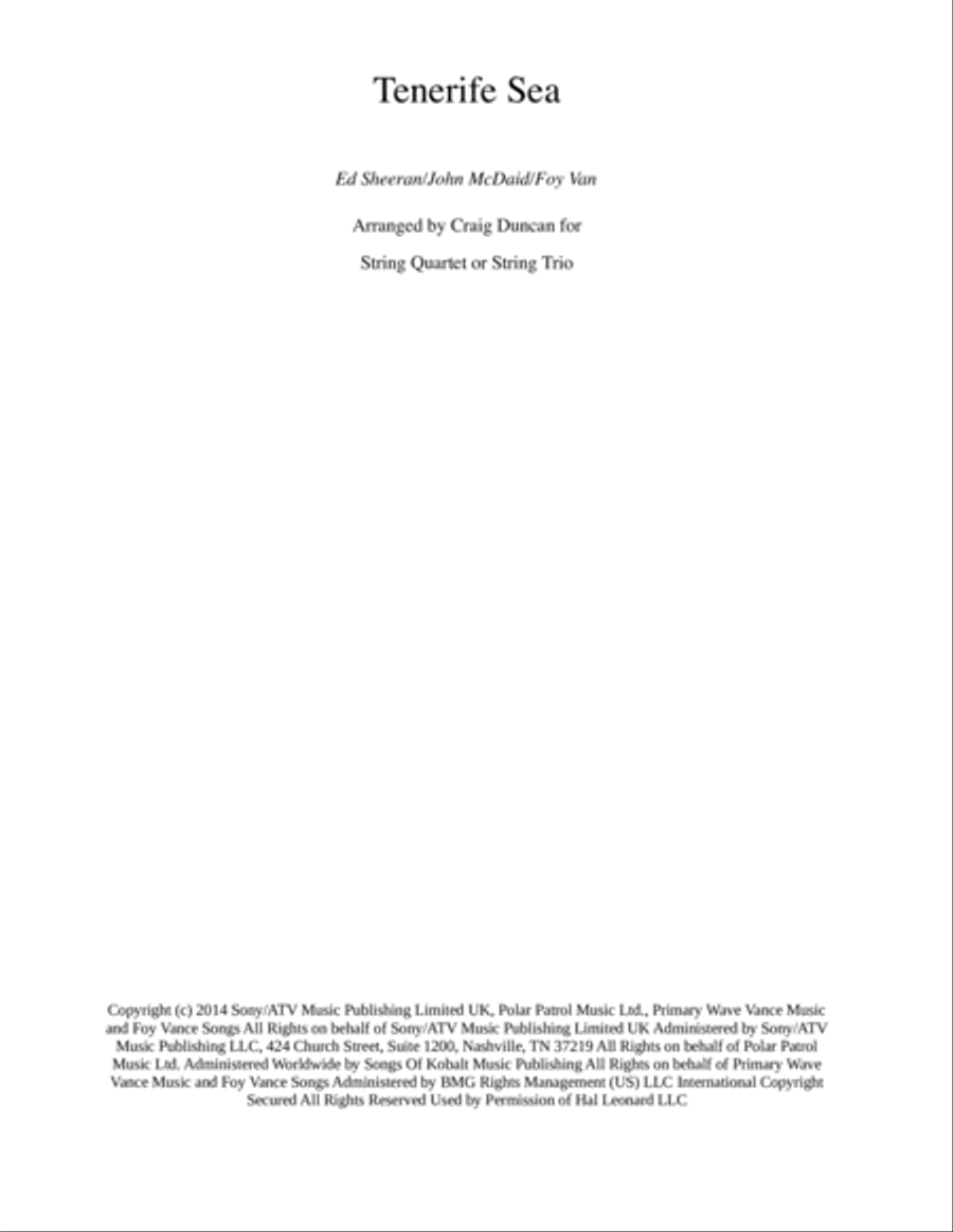 Tenerife Sea String Quartet scores gallery preview page 1