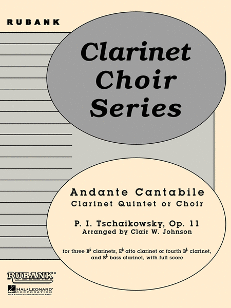 Andante Cantabile from Quartet, Op. 11 - Clarinet Quintets Or Choirs With Score