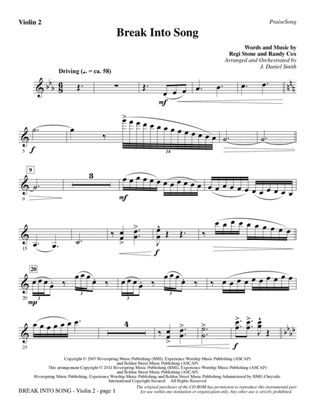 Break Into Song - Violin 2