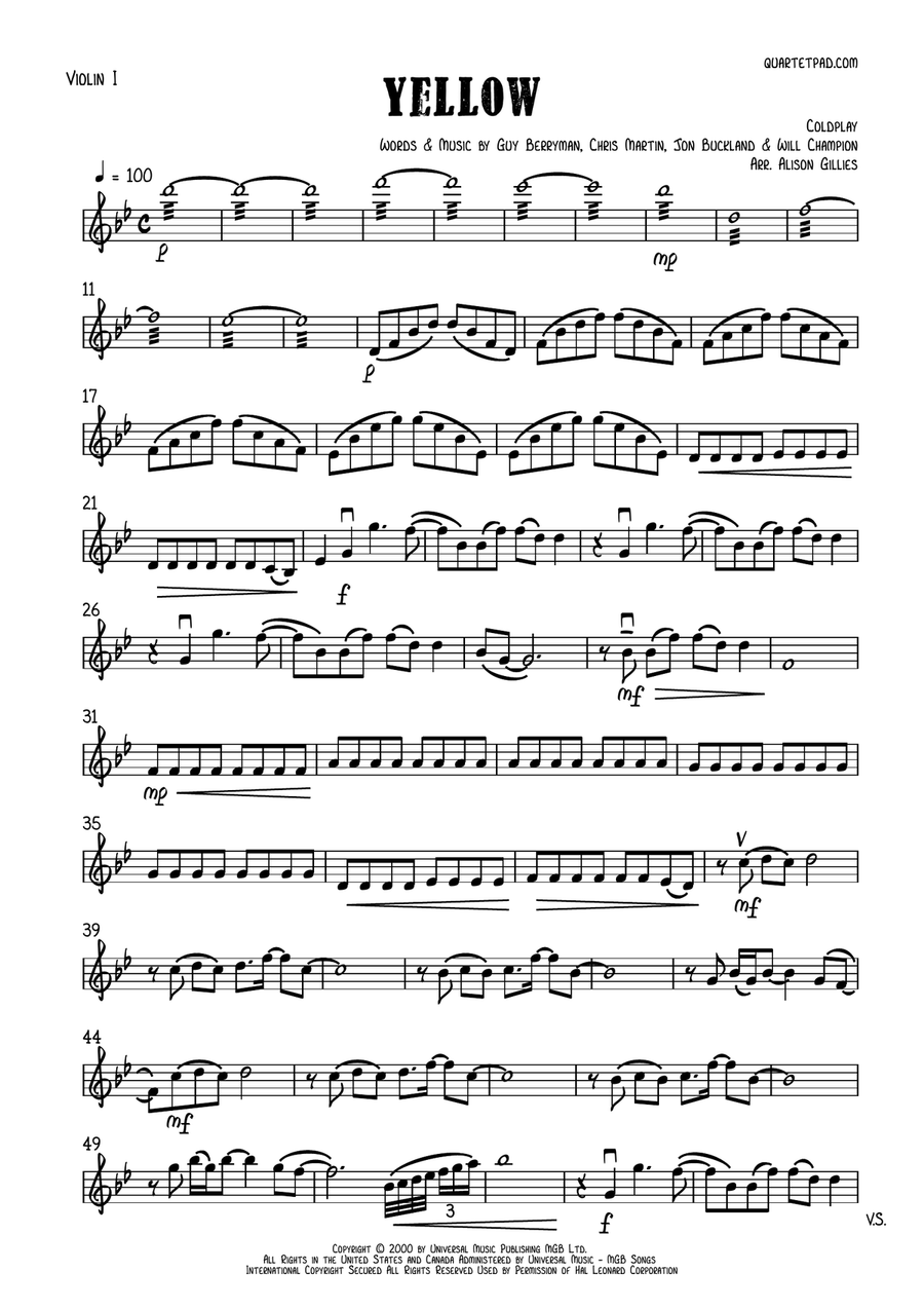 Yellow String Quartet scores gallery preview page 6