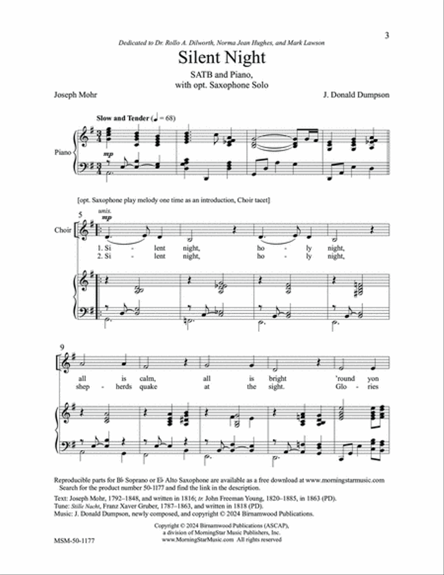 Silent Night Silent Night 4-Part scores gallery preview page 3