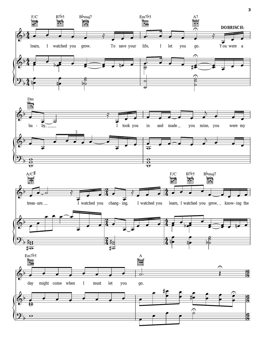 Saying Goodbye Piano, Vocal, Guitar scores gallery preview page 3