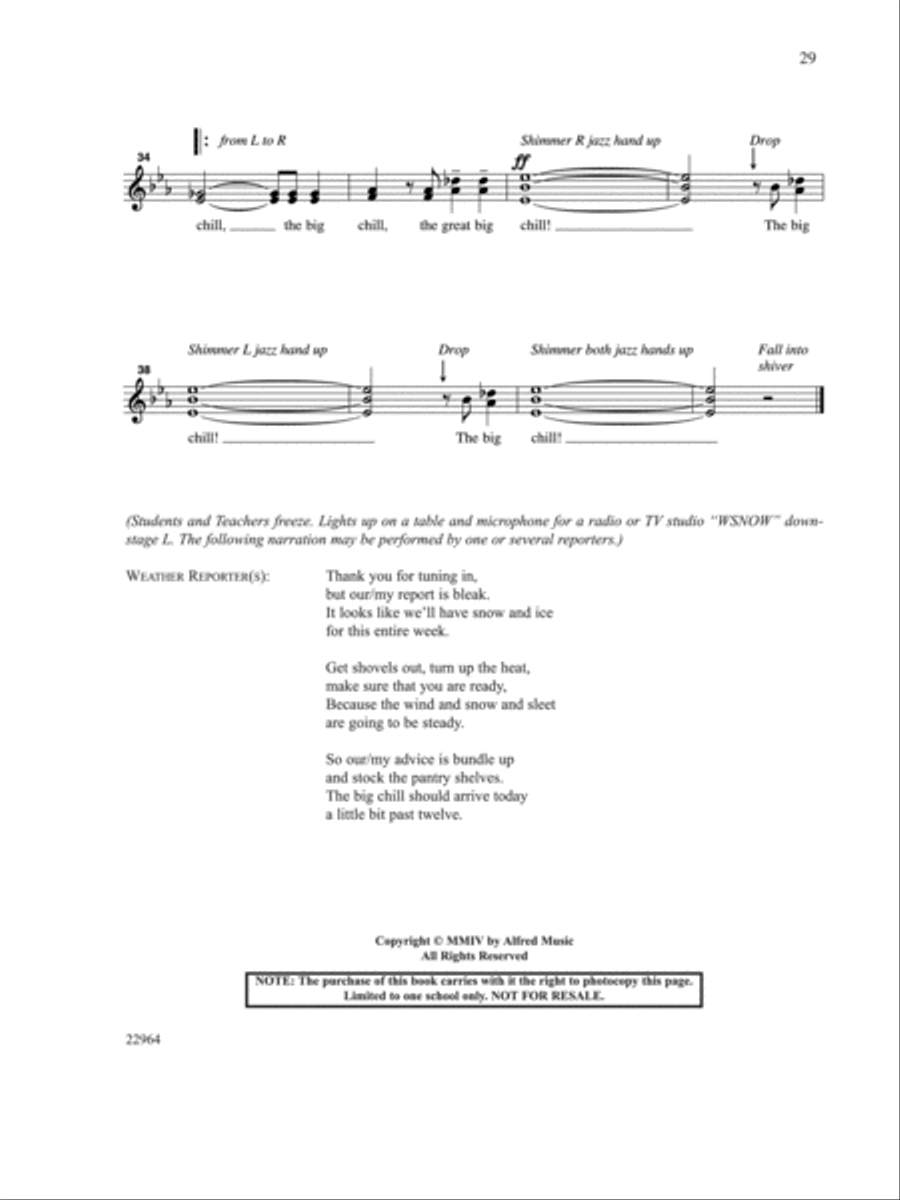 The Big Chill - Teacher's Handbook Unison Choir scores gallery preview page 33