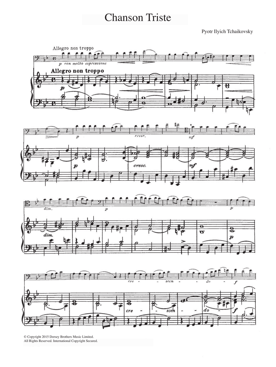 Chanson Triste Chanson Triste Cello Solo scores gallery preview page 1