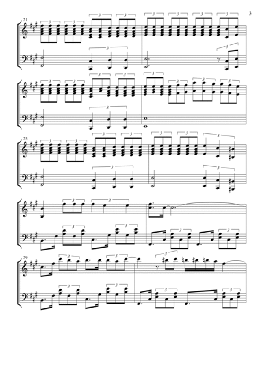 Hold The Line Piano Solo scores gallery preview page 3