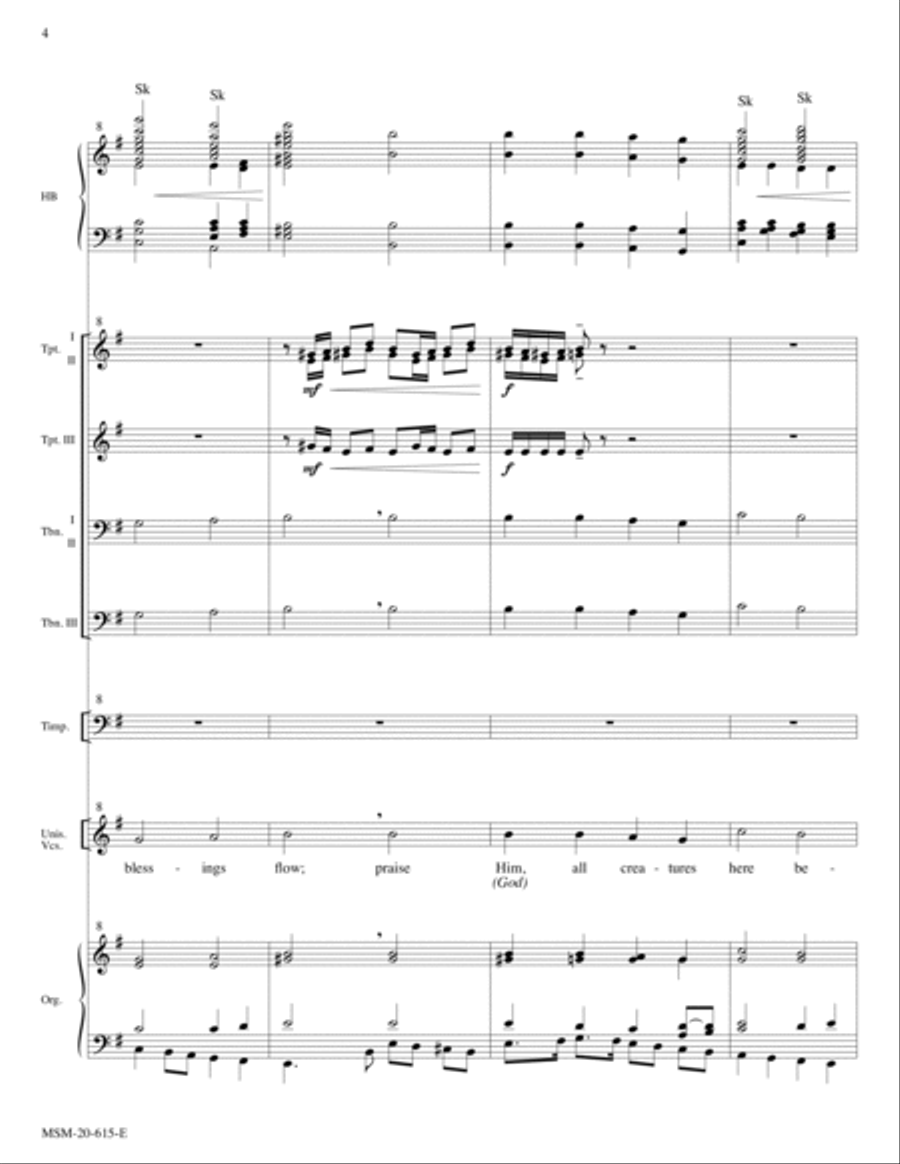 Praise God, from Whom All Blessings Flow Unison Choir scores gallery preview page 4