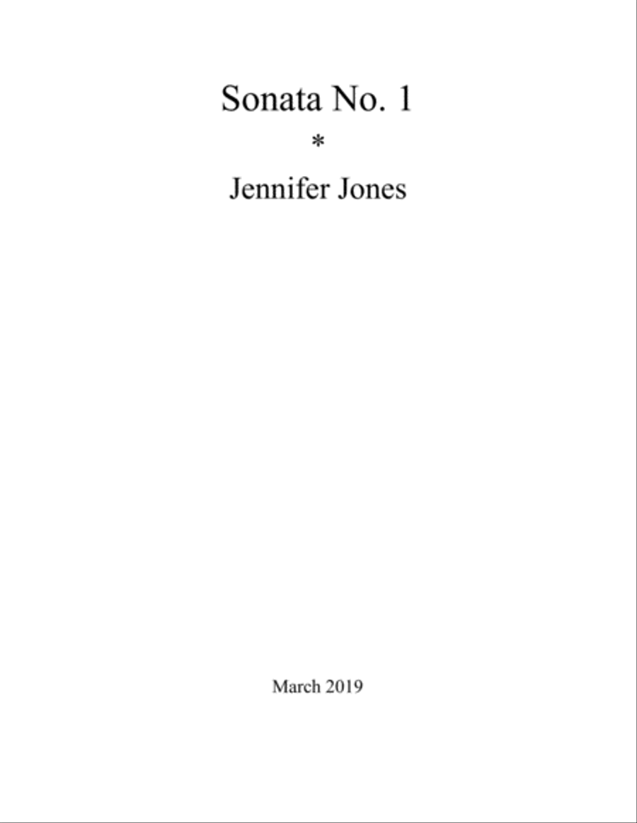 Sonata No. 1 by Jennifer Jones Piano Solo scores gallery preview page 1