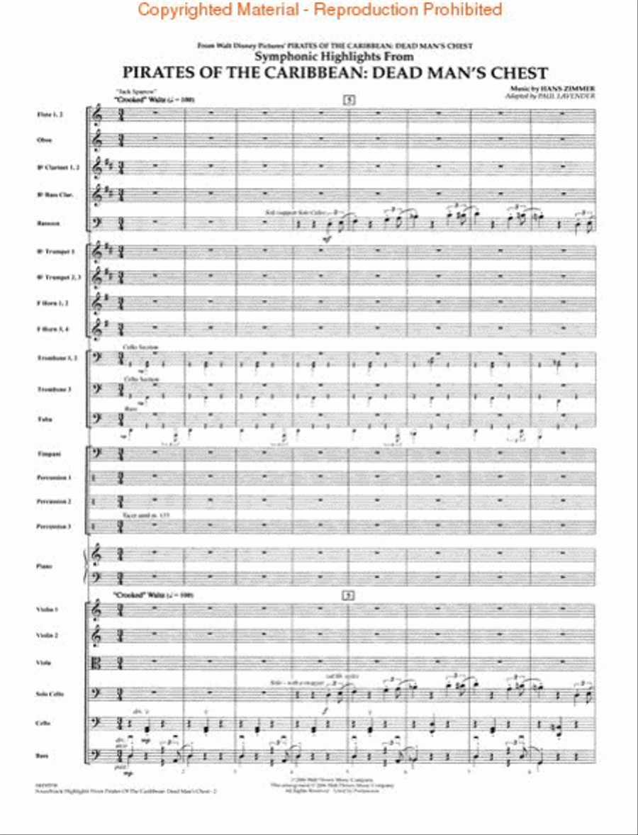 Soundtrack Highlights from Pirates of the Caribbean: Dead Man's Chest Full Orchestra scores gallery preview page 3