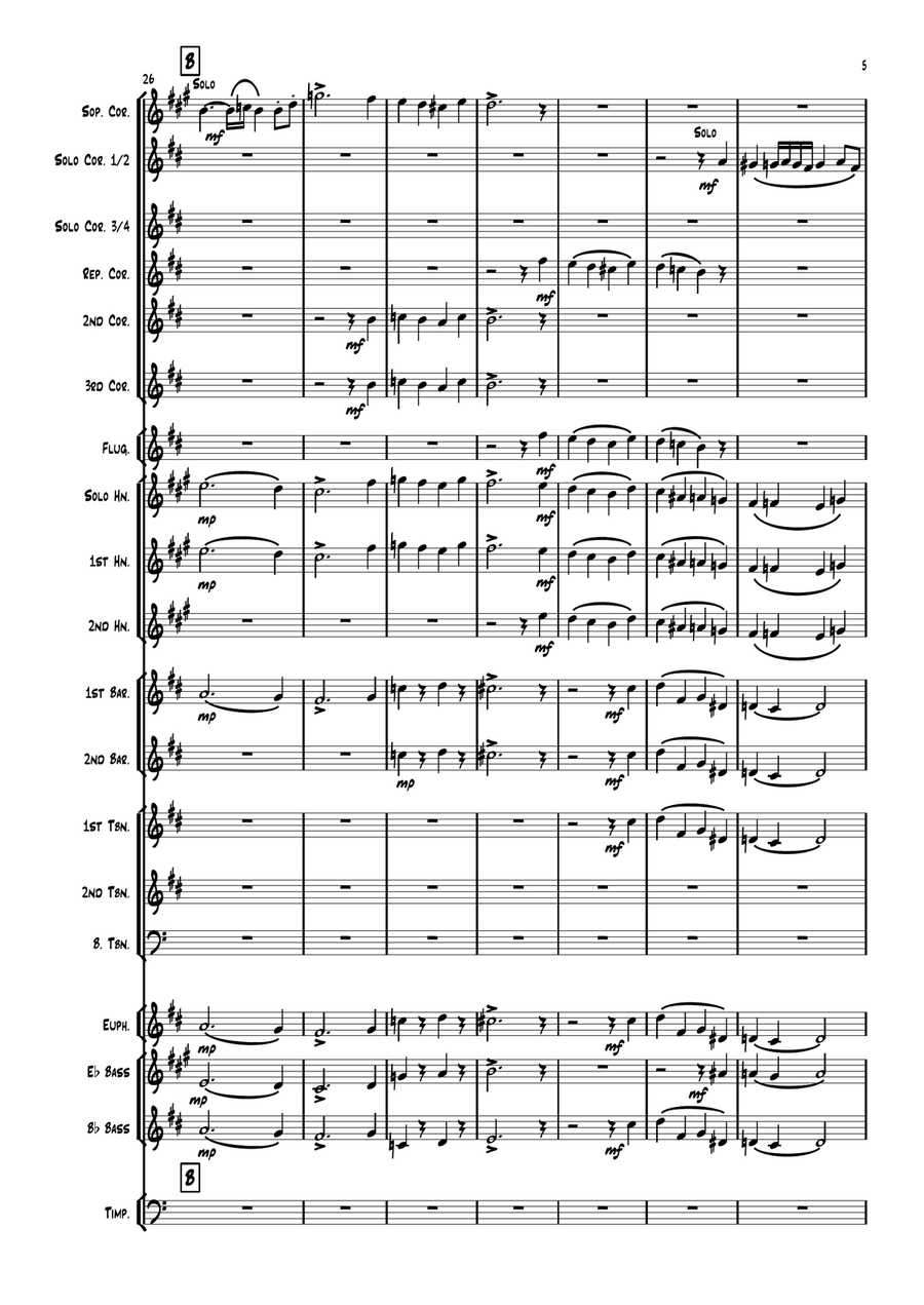 Haydn Symphony 104 Movement 2 for brass band Brass Band scores gallery preview page 5