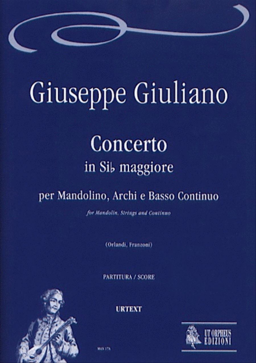 Concerto in B flat Major for Mandolin, Strings and Continuo Orchestra scores gallery preview page 1