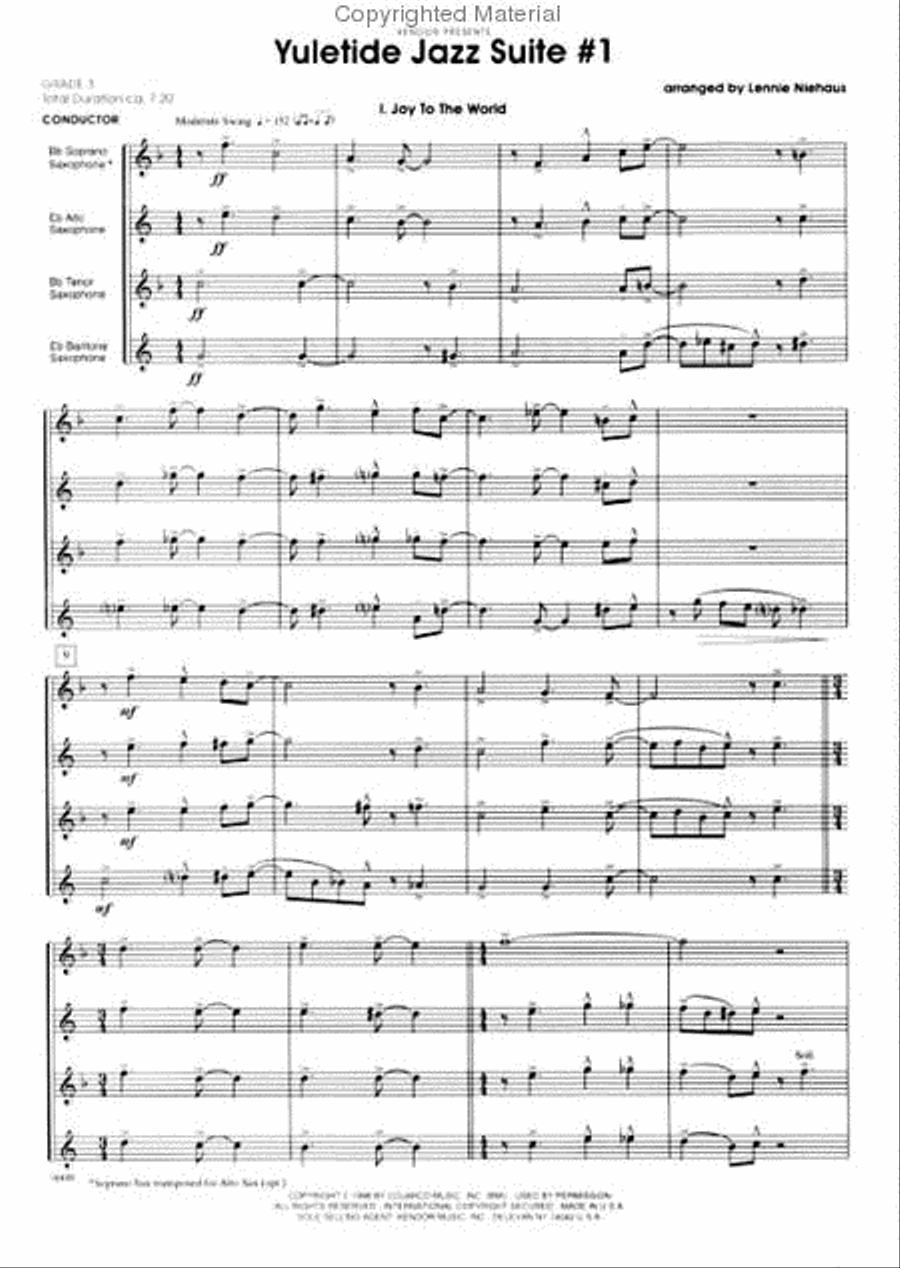 Yuletide Jazz Suite #1 Yuletide Jazz Suite #1 Saxophone Quartet scores gallery preview page 2