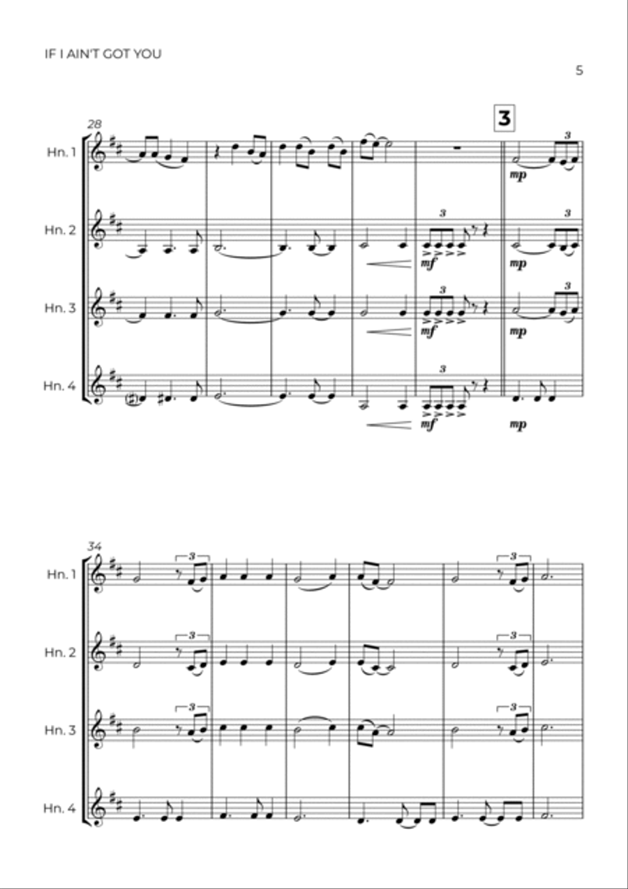 If I Ain't Got You Brass Quartet scores gallery preview page 5