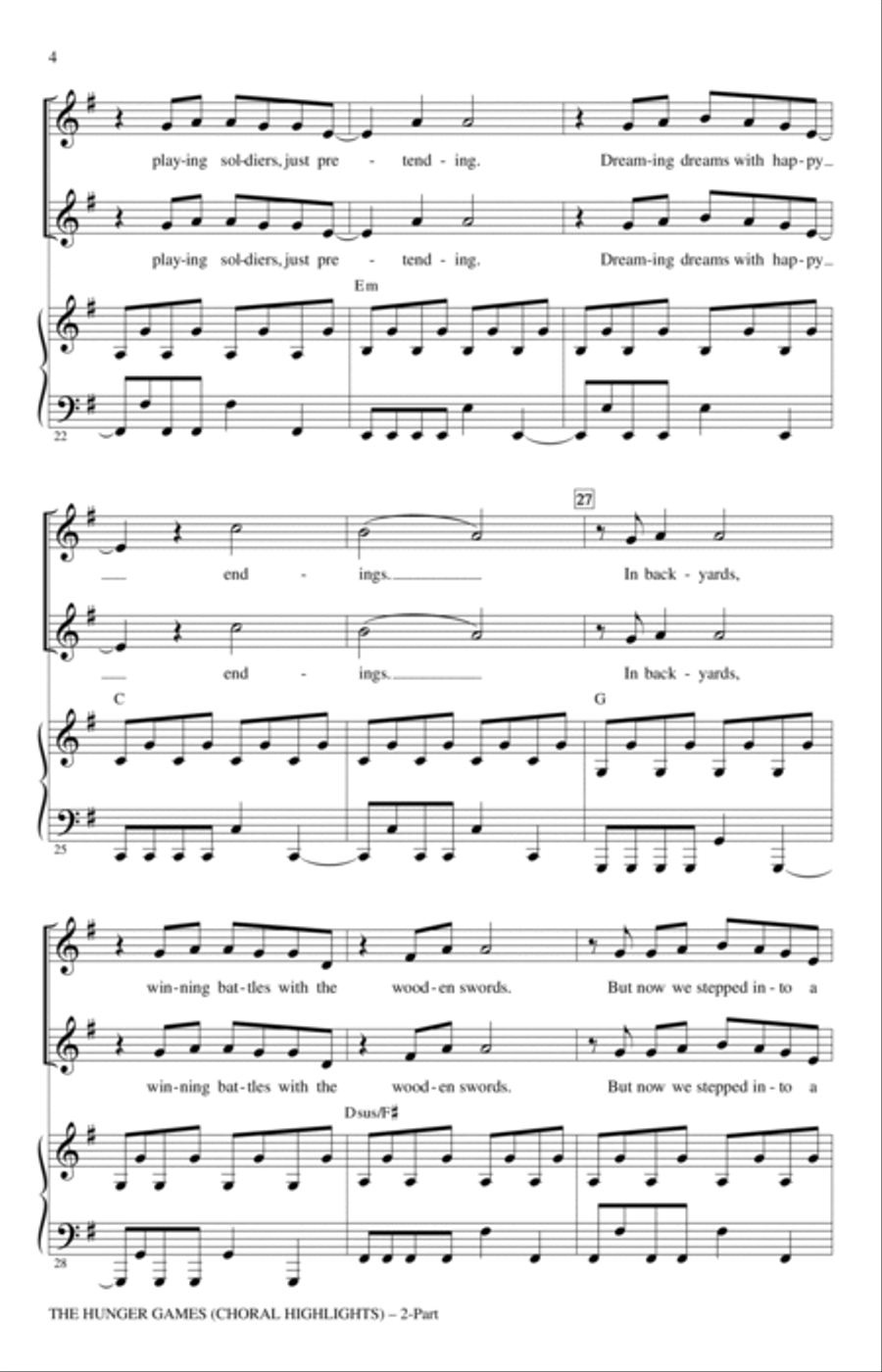 The Hunger Games (Choral Highlights) 2-Part scores gallery preview page 3