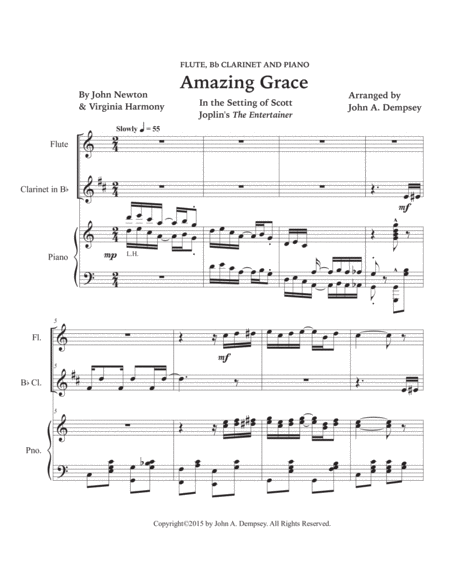 Amazing Grace / The Entertainer (Trio for Flute, Clarinet and Piano) image number null
