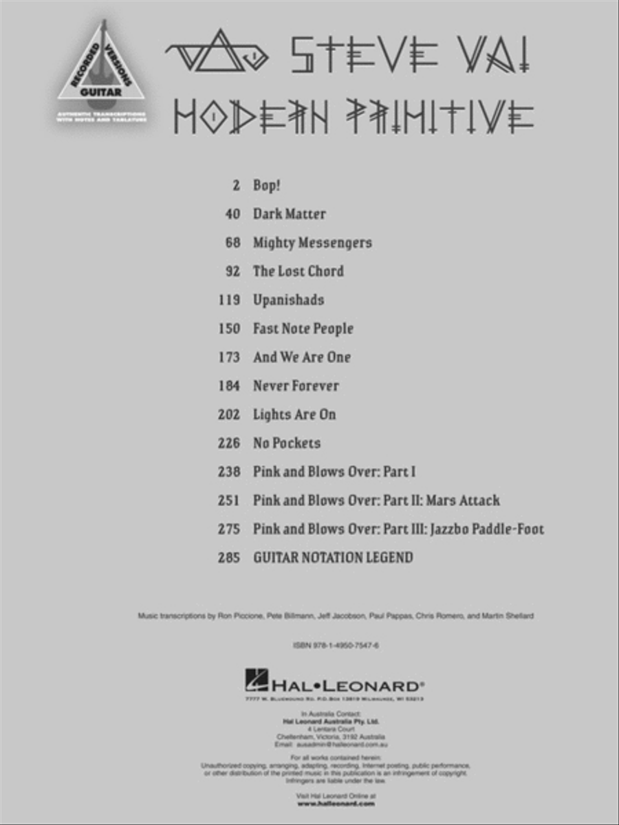 Steve Vai - Modern Primitive Electric Guitar scores gallery preview page 2