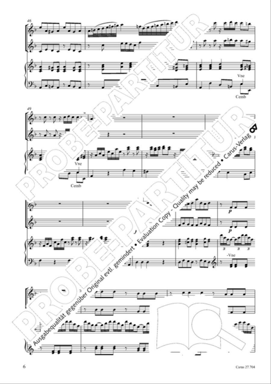Concerto per il Clavi-Cembalo in F Violin scores gallery preview page 7