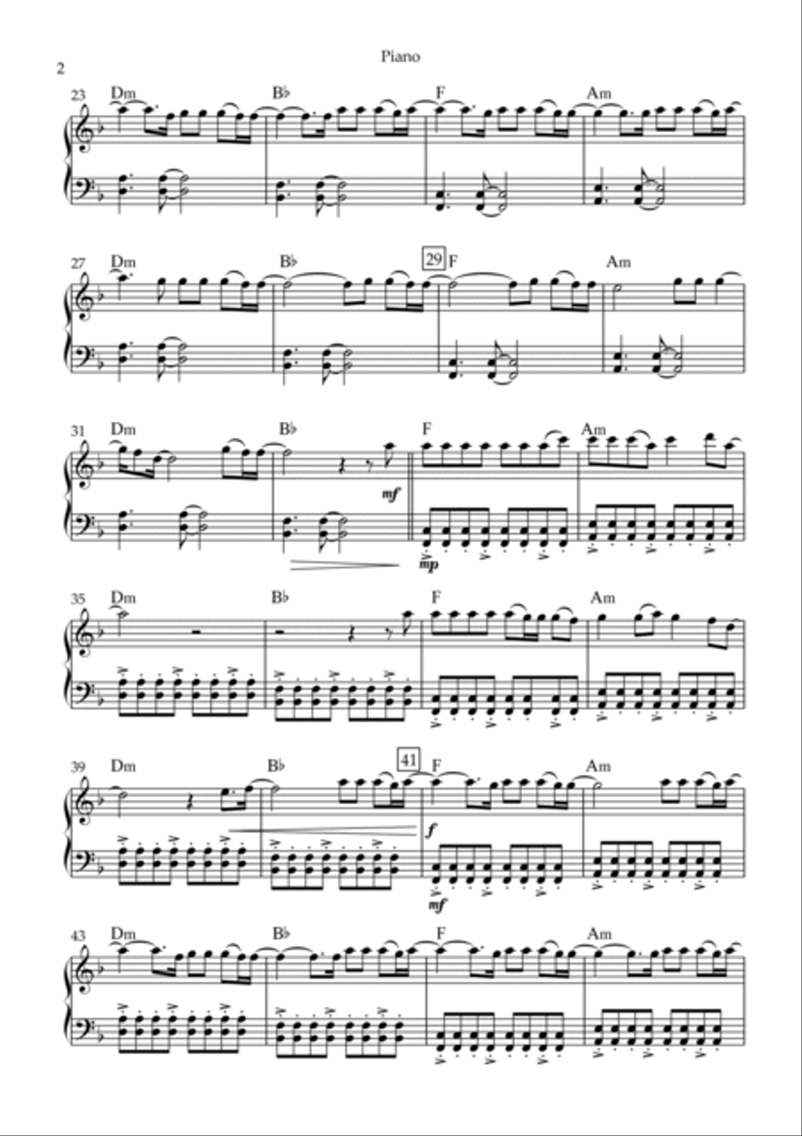 You Say Piano Solo scores gallery preview page 2