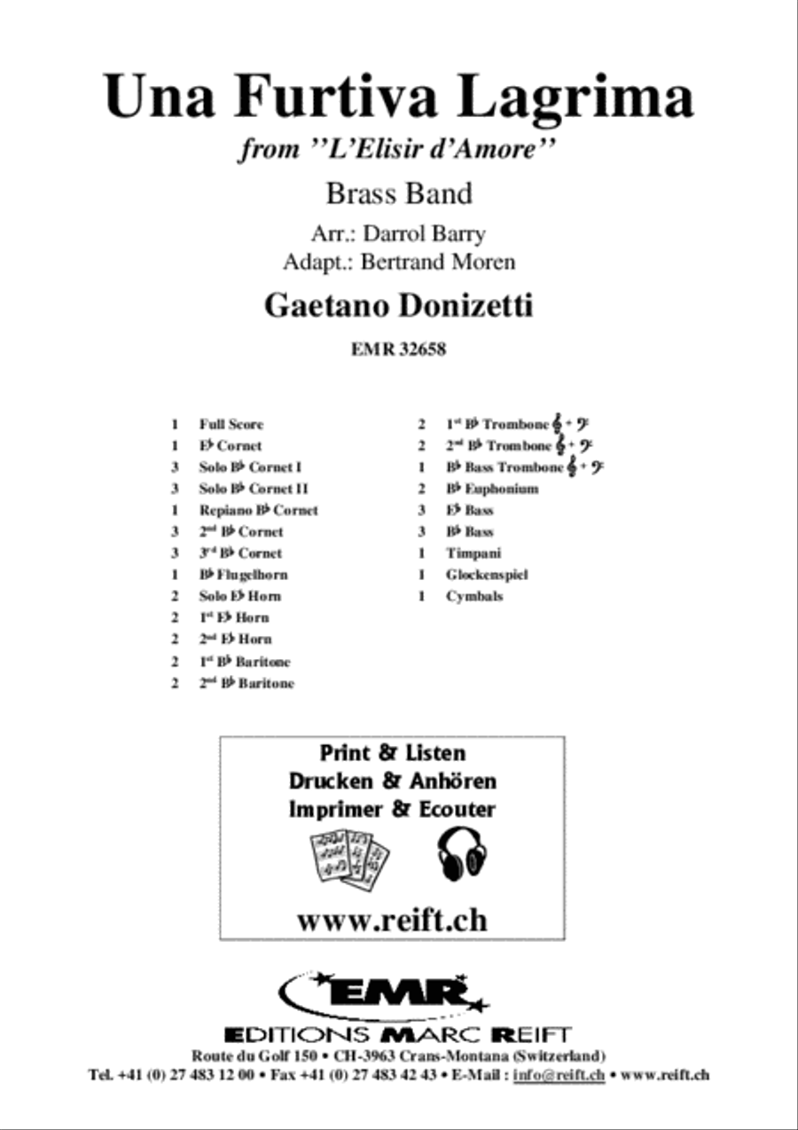 Una Furtiva Lagrima Brass Band scores gallery preview page 2