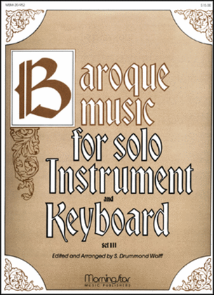 Book cover for Baroque Music for Solo Instrument & Keyboard, Set, III