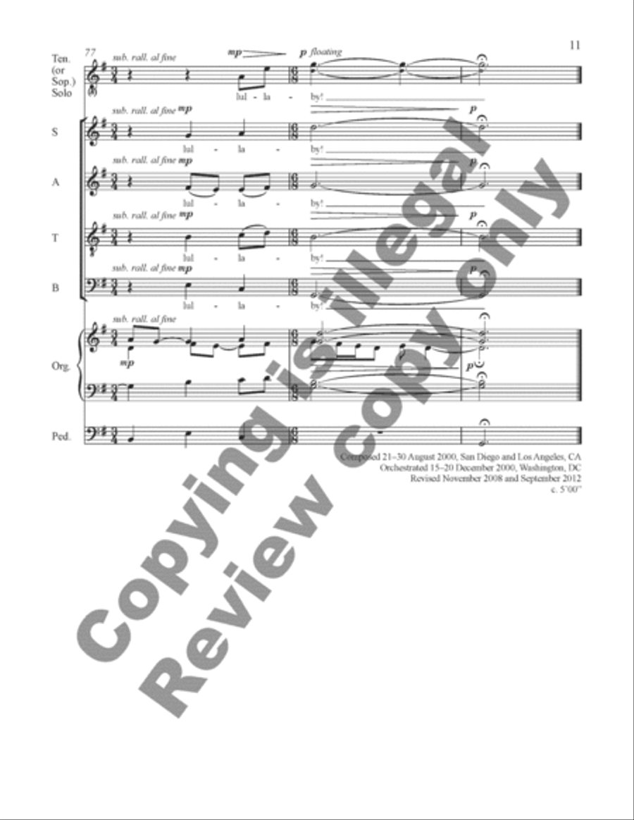 Sing Lullaby 4-Part scores gallery preview page 23