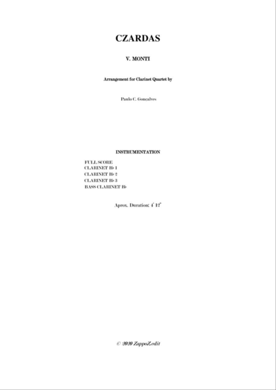 CZARDAS - V. MONTI Woodwind Quartet scores gallery preview page 2