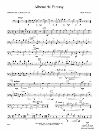 Albemarle Fantasy: (wp) 1st B-flat Trombone B.C.