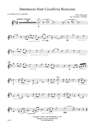 Book cover for Intermezzo from Cavalleria Rusticana: E-flat Soprano Clarinet