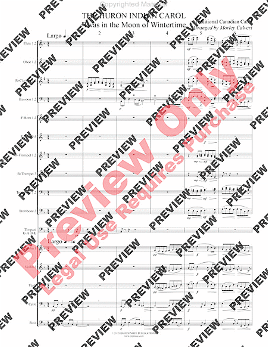 The Huron Indian Carol Full Orchestra scores gallery preview page 4
