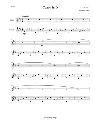 Pachelbel's Canon in D - for flute and guitar