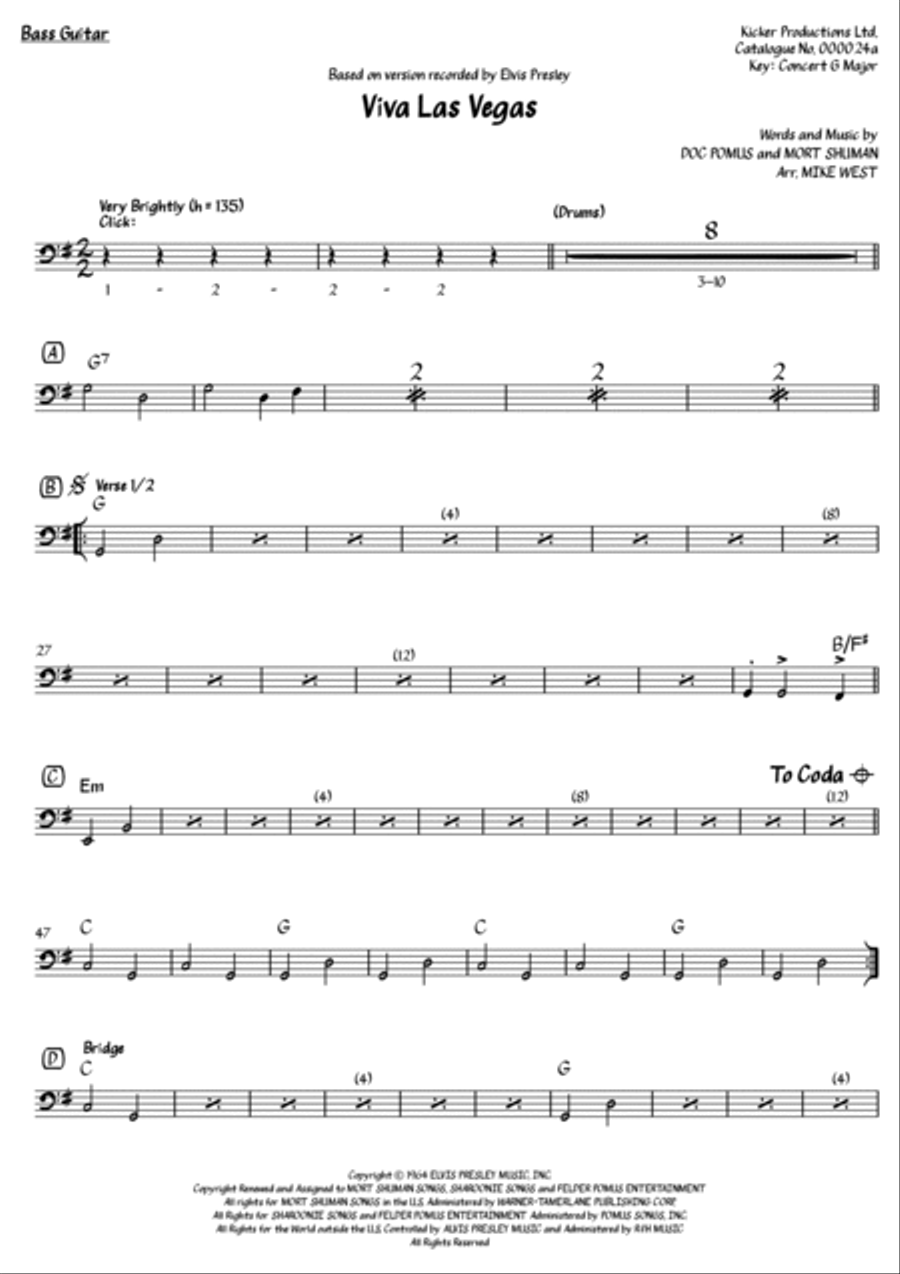 Viva Las Vegas Bass Guitar scores gallery preview page 2