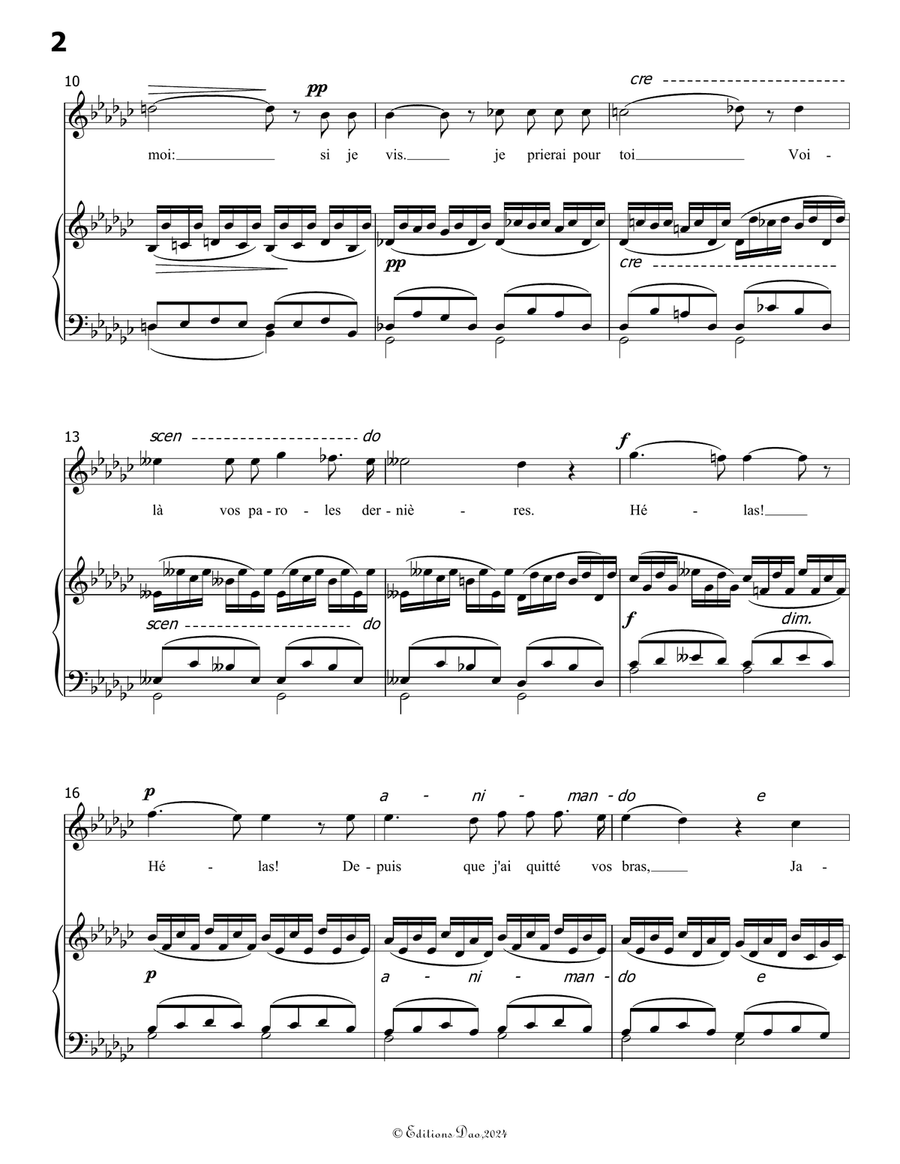Vous Ne Priez Pas, by Bizet, in e flat minor Voice scores gallery preview page 4