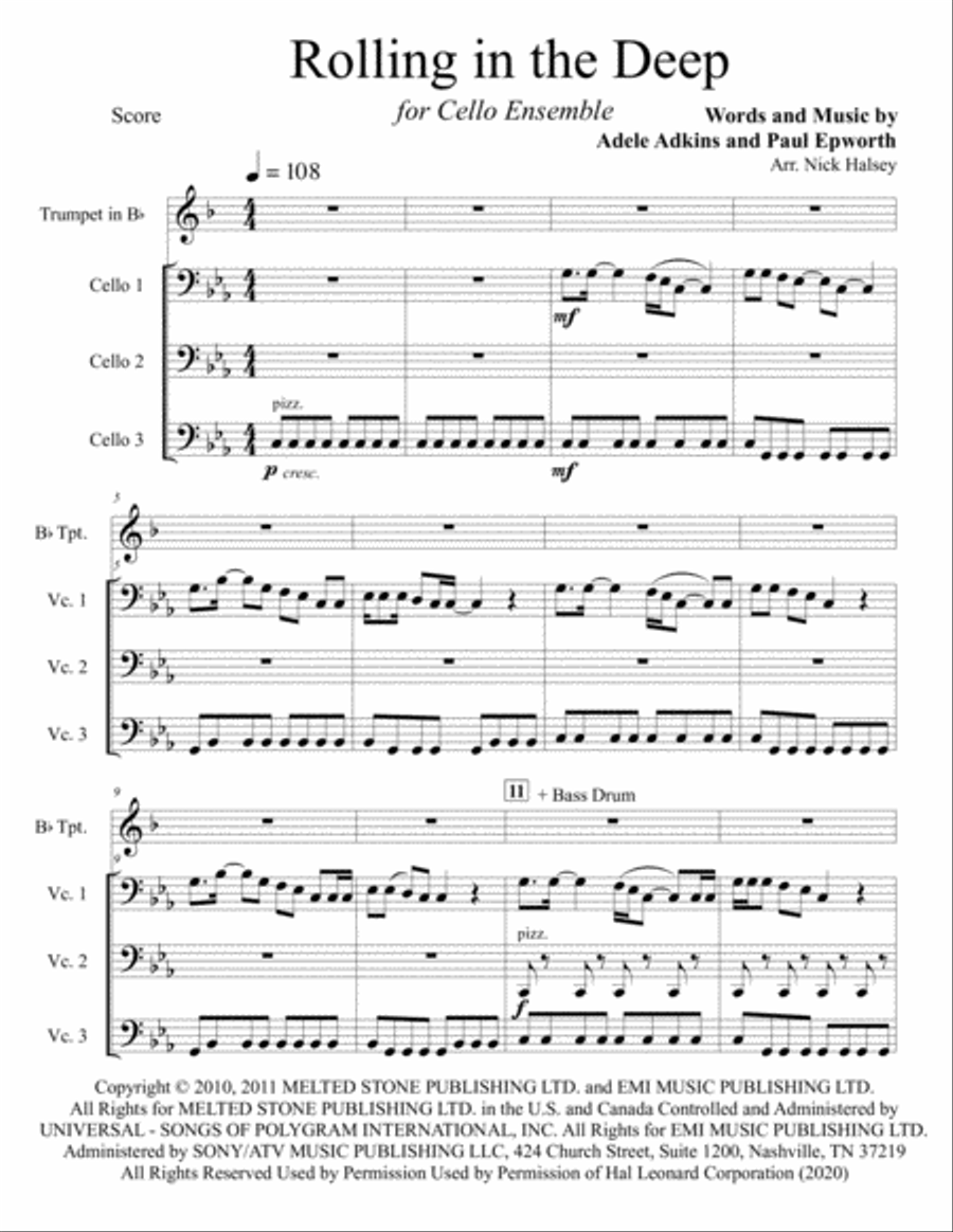 Rolling In The Deep Small Ensemble scores gallery preview page 1