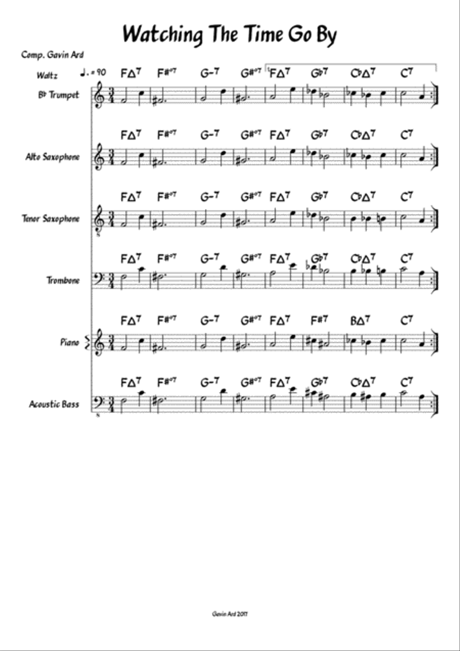 Watching the Time Go By Jazz Ensemble scores gallery preview page 1