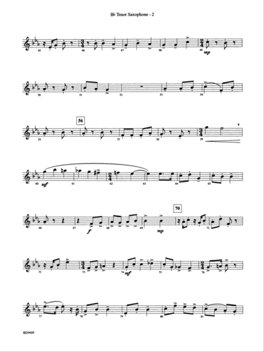 I'm Seventeen Come Sunday: B-flat Tenor Saxophone Concert Band scores gallery preview page 2