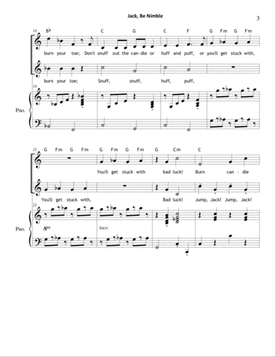 Jack, Be Nimble (from Mother Goose) SA scores gallery preview page 3