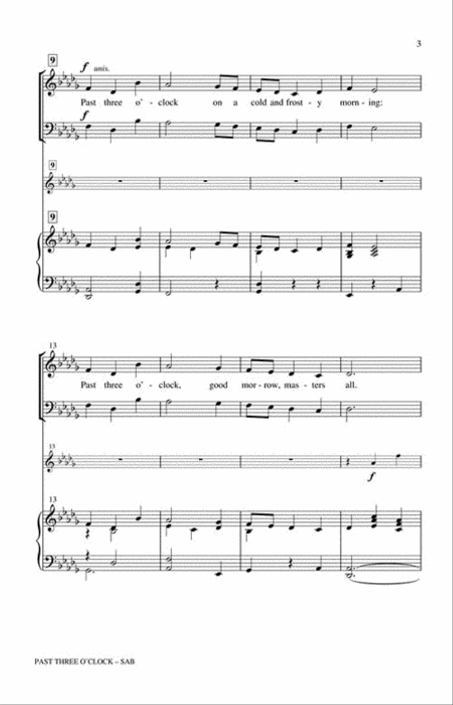 Past Three O'Clock 3-Part scores gallery preview page 3
