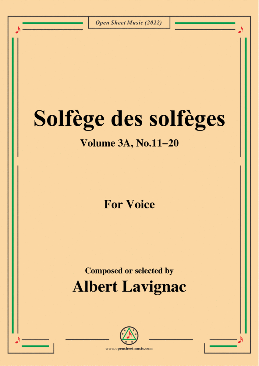 Lavignac-Solfege des solfeges,Volum 3A No.11-20,for Voice image number null