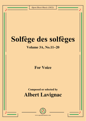 Lavignac-Solfege des solfeges,Volum 3A No.11-20,for Voice