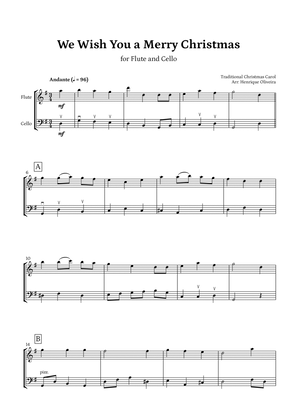 Book cover for We Wish You a Merry Christmas (Flute and Cello) - Intermediate Level