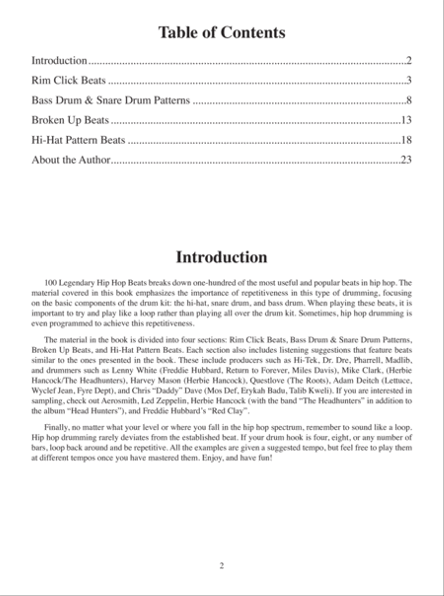 100 Legendary Hip Hop Beats Drum Set scores gallery preview page 3