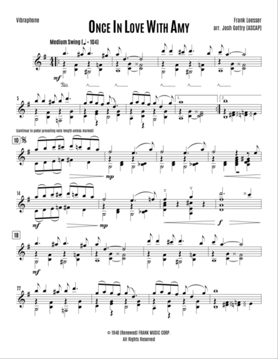 Once In Love With Amy Vibraphone scores gallery preview page 2